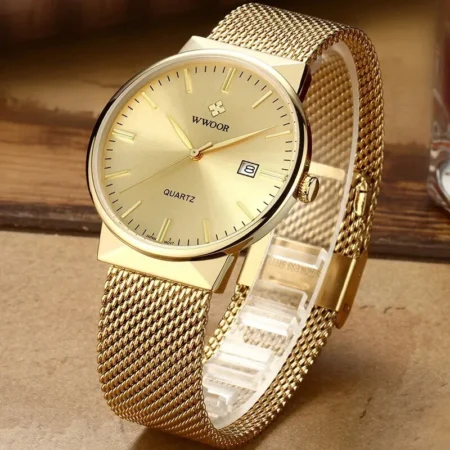 Men Simple Slim Watches Luxury Brand Ultra Thin Waterproof Date Wrist Watch New